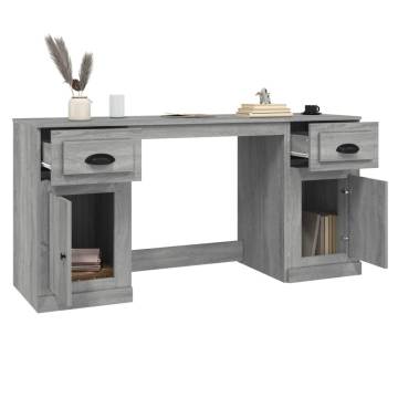 Elegant Grey Sonoma Desk with Cabinet - HipoMarket