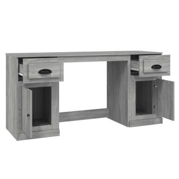 Elegant Grey Sonoma Desk with Cabinet - HipoMarket