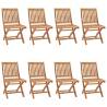 Folding Garden Chairs 8 pcs Solid Teak Wood Quantity in Package 8 Model without armrest Number of 1 