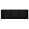 Stylish Black TV Cabinet | 107x35x37 cm Engineered Wood