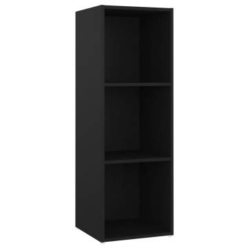 Stylish Black TV Cabinet | 107x35x37 cm Engineered Wood