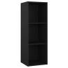 Stylish Black TV Cabinet | 107x35x37 cm Engineered Wood