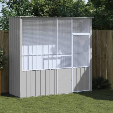 Grey Bird Cage 215x78x200 cm - Durable Galvanised Steel