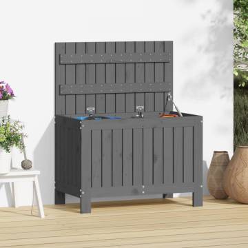 Garden Storage Box Grey - Solid Pine Wood | Hipo Market