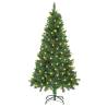 Artificial Pre-lit Christmas Tree with Pine Cones Green 150 cm Colour green Size 150 x 89 cm Quantity in Package 1 Number of Branch Tips 