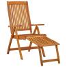 Folding Garden Chairs with Footrests - 2 pcs Solid Wood