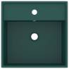 Luxury Matt Dark Green Square Basin - 41x41 cm Ceramic