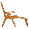 Folding Garden Chairs with Footrests - 2 pcs Solid Wood