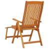 Folding Garden Chairs with Footrests - 2 pcs Solid Wood