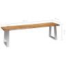 160 cm Solid Acacia Wood & Stainless Steel Bench | HipoMarket