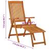 Folding Garden Chairs with Footrests - 2 pcs Solid Wood