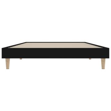 Black Bed Frame 90x200 cm - Durable Engineered Wood