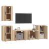 5 Piece TV Cabinet Set - Sonoma Oak Engineered Wood