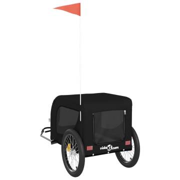 Pet Bike Trailer - Black Oxford Fabric & Iron | HipoMarket UK