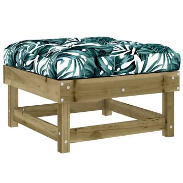 Garden Footstools with Cushions - 2pcs Impregnated Wood Pine