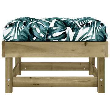 Garden Footstools with Cushions - 2pcs Impregnated Wood Pine