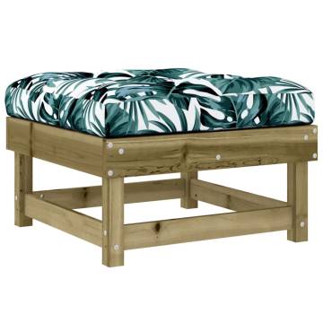 Garden Footstools with Cushions - 2pcs Impregnated Wood Pine