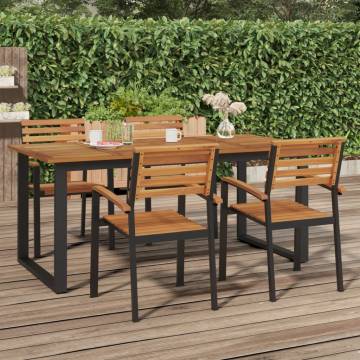 Garden Table with U-shaped Legs | Solid Acacia Wood - HipoMarket