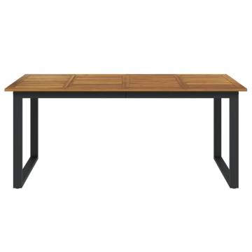 Garden Table with U-shaped Legs | Solid Acacia Wood - HipoMarket