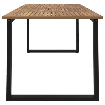 Garden Table with U-shaped Legs | Solid Acacia Wood - HipoMarket