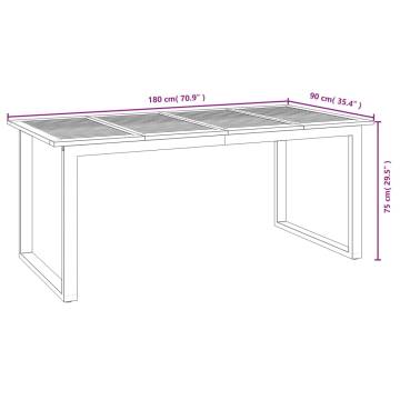 Garden Table with U-shaped Legs | Solid Acacia Wood - HipoMarket