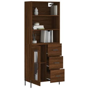 Stylish Brown Oak Highboard - 69.5x34x180 cm | HipoMarket