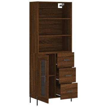 Stylish Brown Oak Highboard - 69.5x34x180 cm | HipoMarket