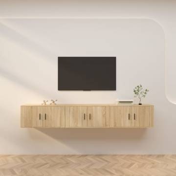 Wall-mounted TV Cabinets Set - Sonoma Oak | HipoMarket UK