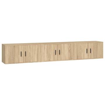 Wall-mounted TV Cabinets Set - Sonoma Oak | HipoMarket UK