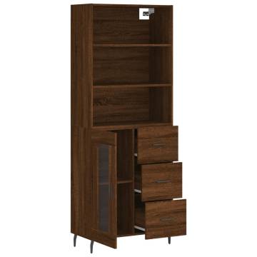 Highboard Brown Oak 69.5x34x180 cm - Stylish Engineered Wood