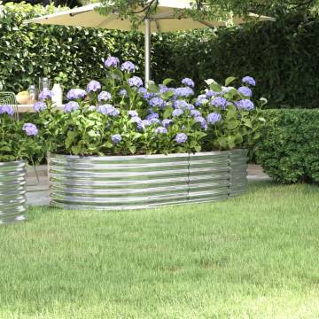 Garden Raised Bed Powder-coated Steel - 152x80x36 cm Silver