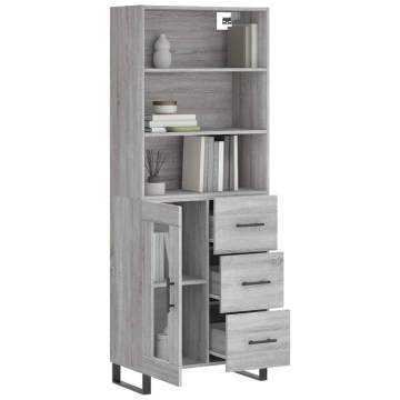 Highboard Grey Sonoma - Stylish Storage Cabinet | HipoMarket