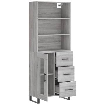 Highboard Grey Sonoma - Stylish Storage Cabinet | HipoMarket