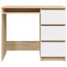 Elegant Desk in White and Sonoma Oak - 90x45 cm | HipoMarket