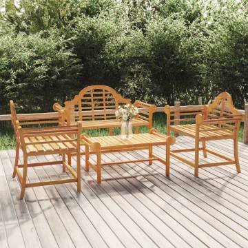 4 Piece Garden Lounge Set in Solid Teak - Stylish & Durable