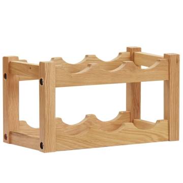 Solid Oak Wine Rack for 6 Bottles - Rustic Design