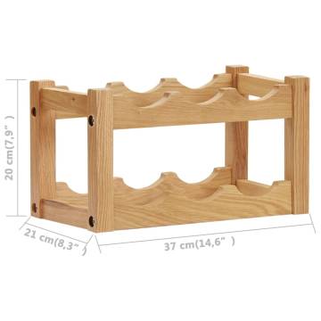 Solid Oak Wine Rack for 6 Bottles - Rustic Design