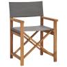 Folding Director's Chairs - 2 pcs Grey Solid Wood Teak