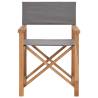 Folding Director's Chairs - 2 pcs Grey Solid Wood Teak