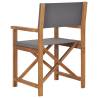 Folding Director's Chairs - 2 pcs Grey Solid Wood Teak