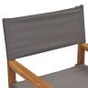 Folding Director's Chairs - 2 pcs Grey Solid Wood Teak