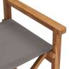 Folding Director's Chairs - 2 pcs Grey Solid Wood Teak