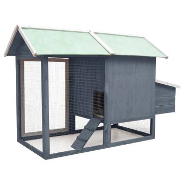 Chicken Cage Grey 170x81x110 cm - Quality Pine & Fir Wood