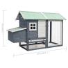 Chicken Cage Grey 170x81x110 cm - Quality Pine & Fir Wood