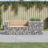 Garden Bench with Gabion Basket Solid Wood Pine Colour natural pine Quantity in Package 1 Number of 2 Seating Capacity 