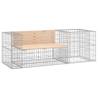 Garden Bench with Gabion Basket - Solid Pine Wood Design