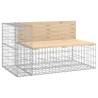 Garden Bench with Gabion Basket - Solid Pine Wood Design