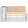 Garden Bench with Gabion Basket - Solid Pine Wood Design