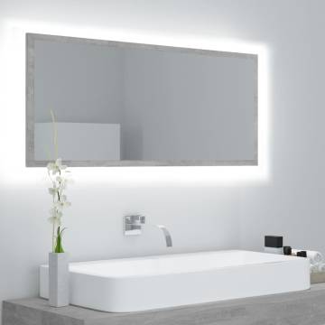 LED Bathroom Mirror Concrete Grey - Stylish & Functional Design