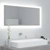 LED Bathroom Mirror Concrete Grey 100x8.5x37 cm Acrylic Colour concrete grey Quantity in Package 1 